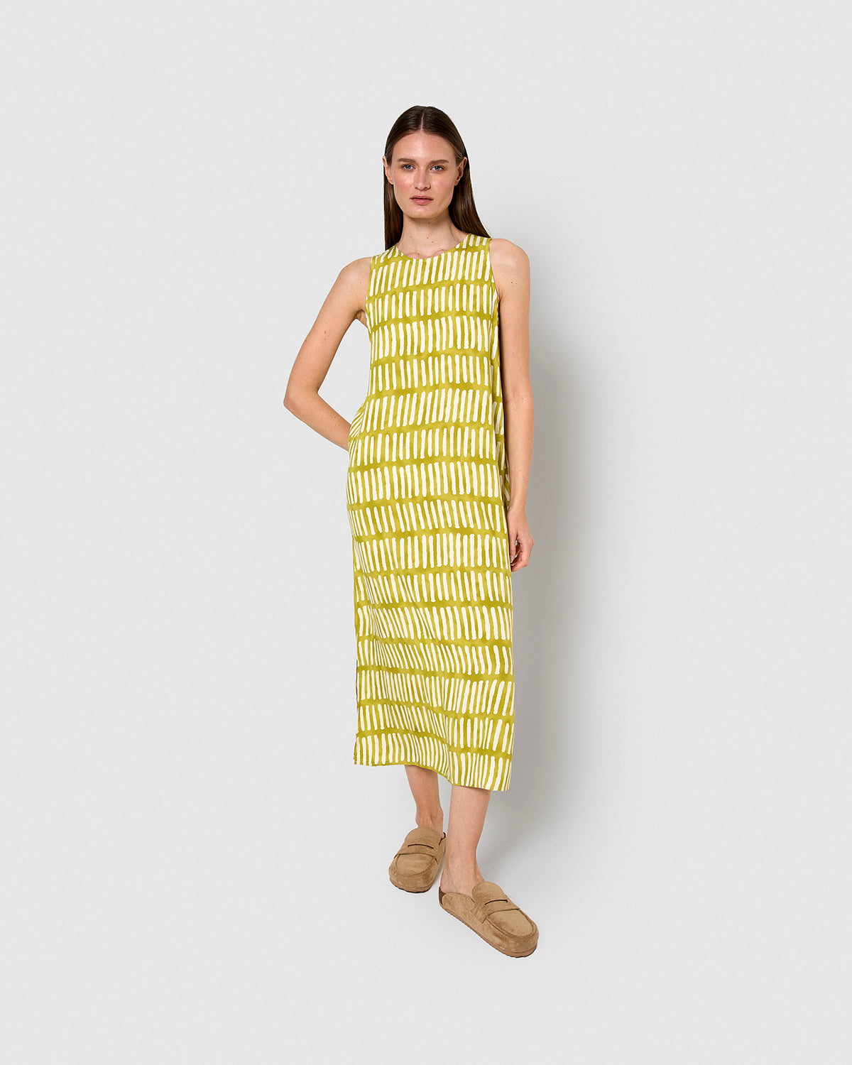Vestido largo viscosa lemonade limón