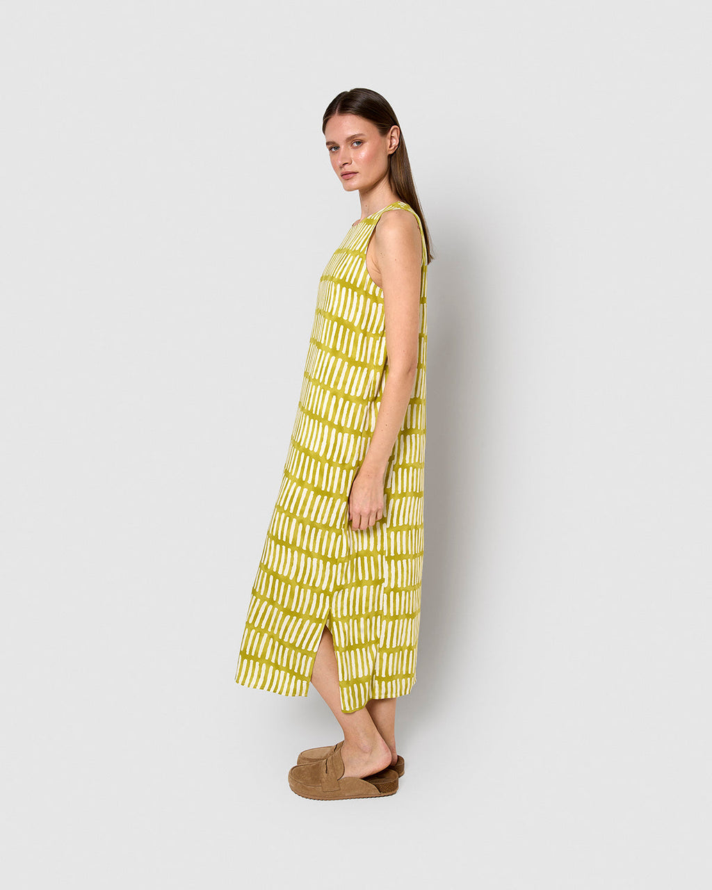 Vestido largo viscosa lemonade limón