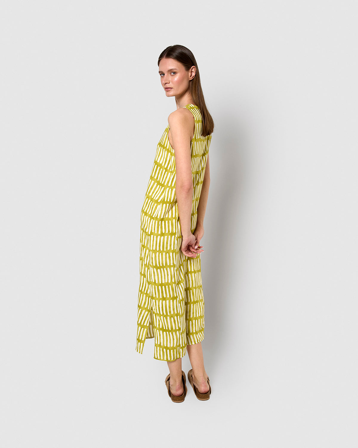 Vestido largo viscosa lemonade limón
