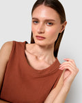 Vestido midi cuello drapeado algodón lino rosette
