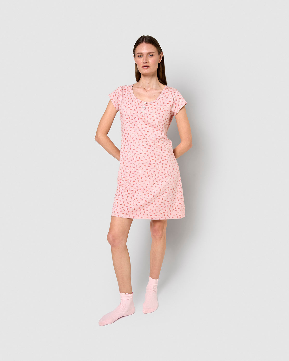 Vestido corto de algodón azores malva