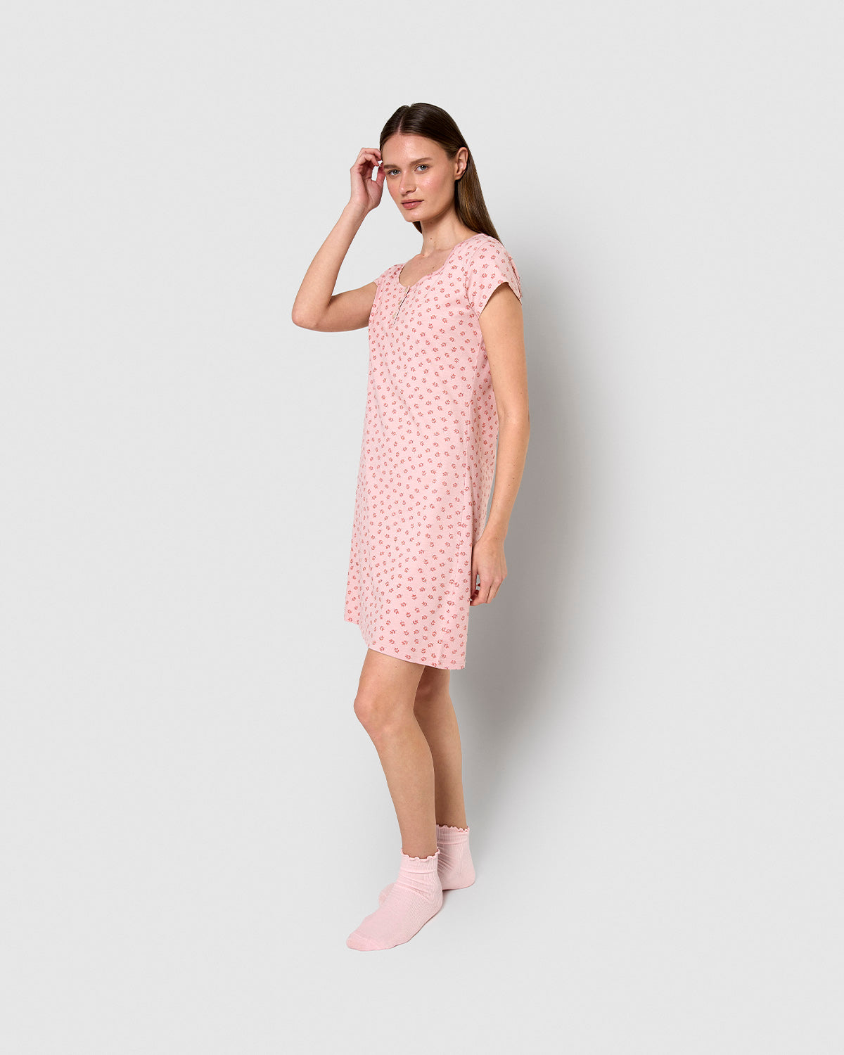 Vestido corto de algodón azores malva