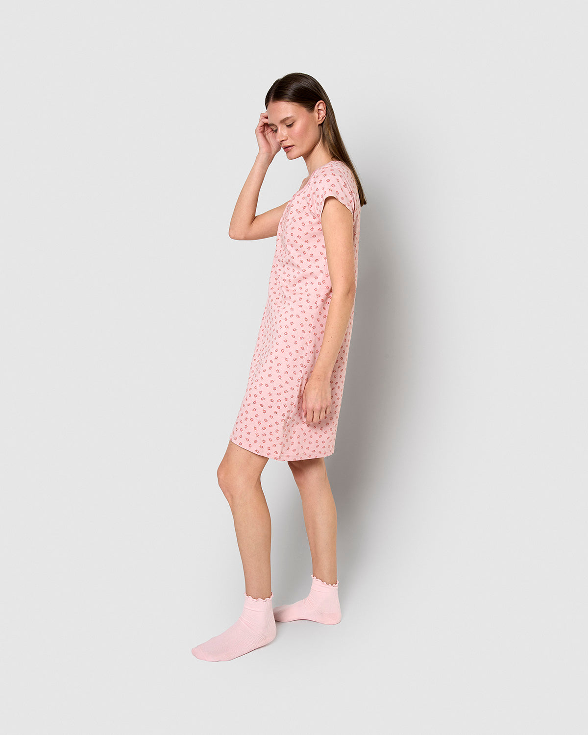 Vestido corto de algodón azores malva