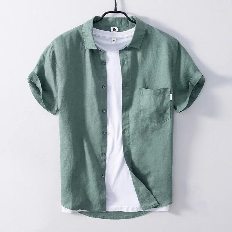 Camisa informal de lino para hombre