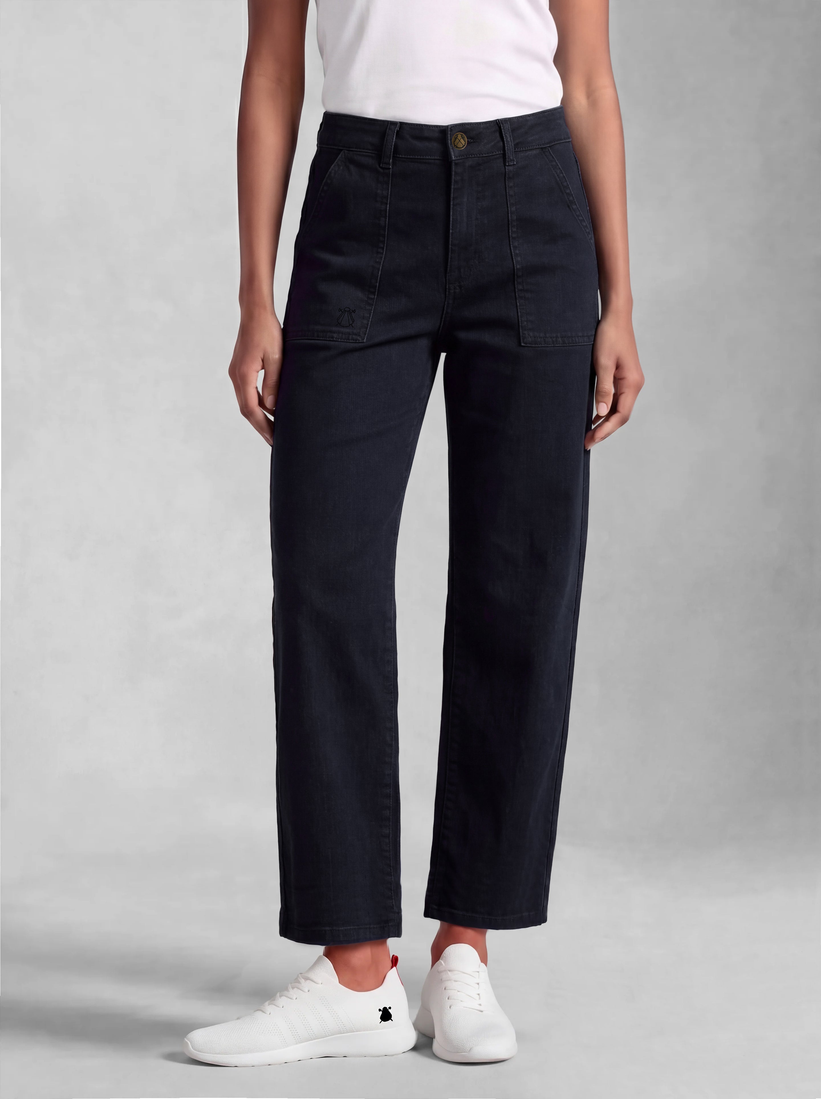 Pantalón Sarga Negro Mujer