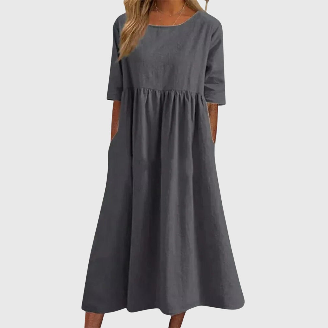 Vestido fluido de manga corta