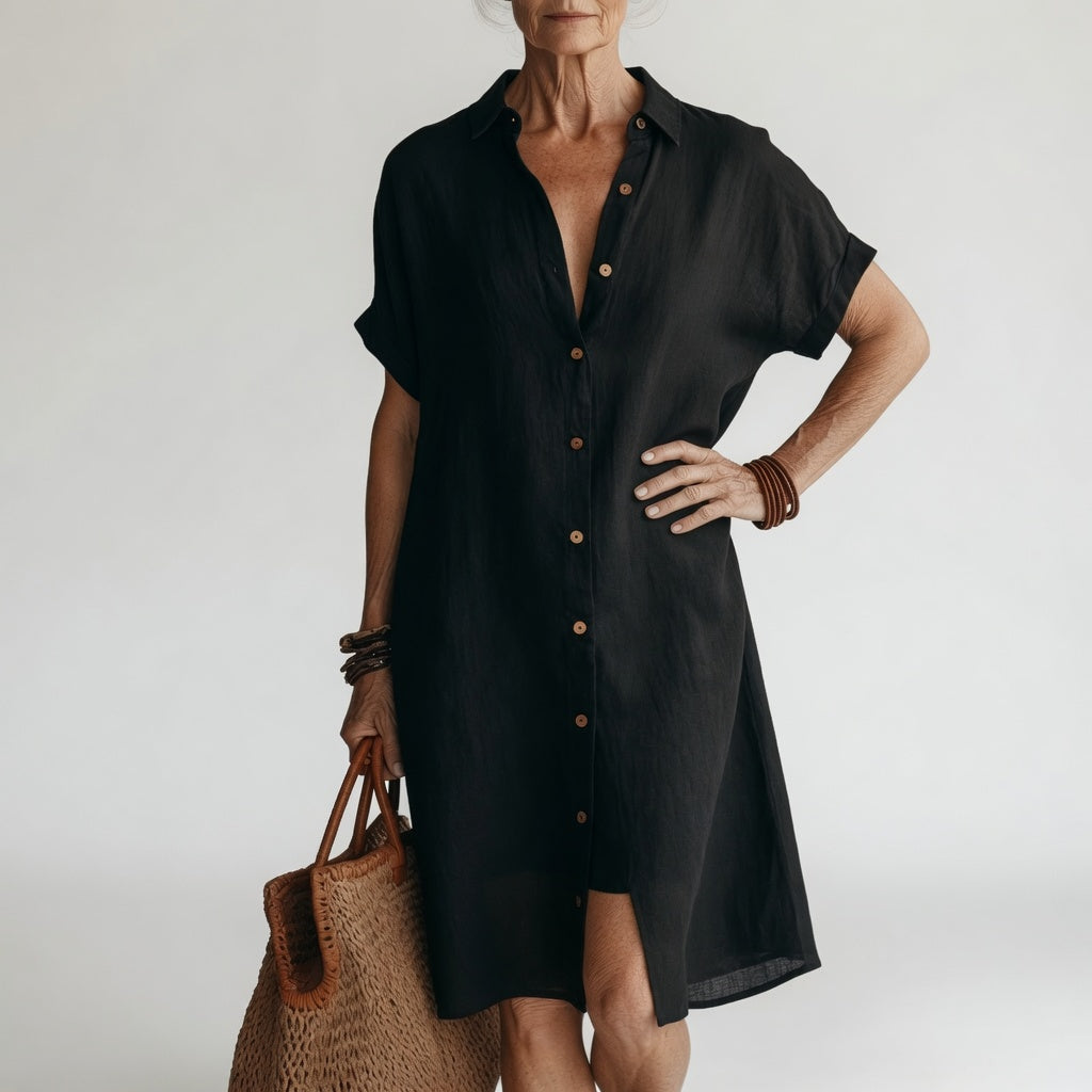 Vestido camisola midi transpirable elegancia parisina