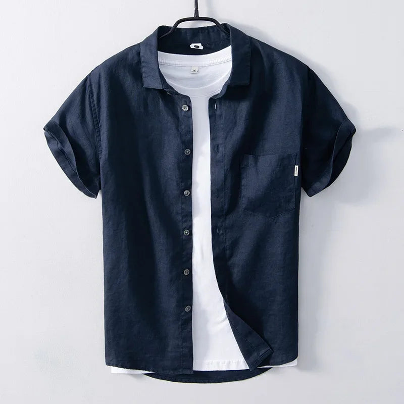 Camisa informal de lino para hombre