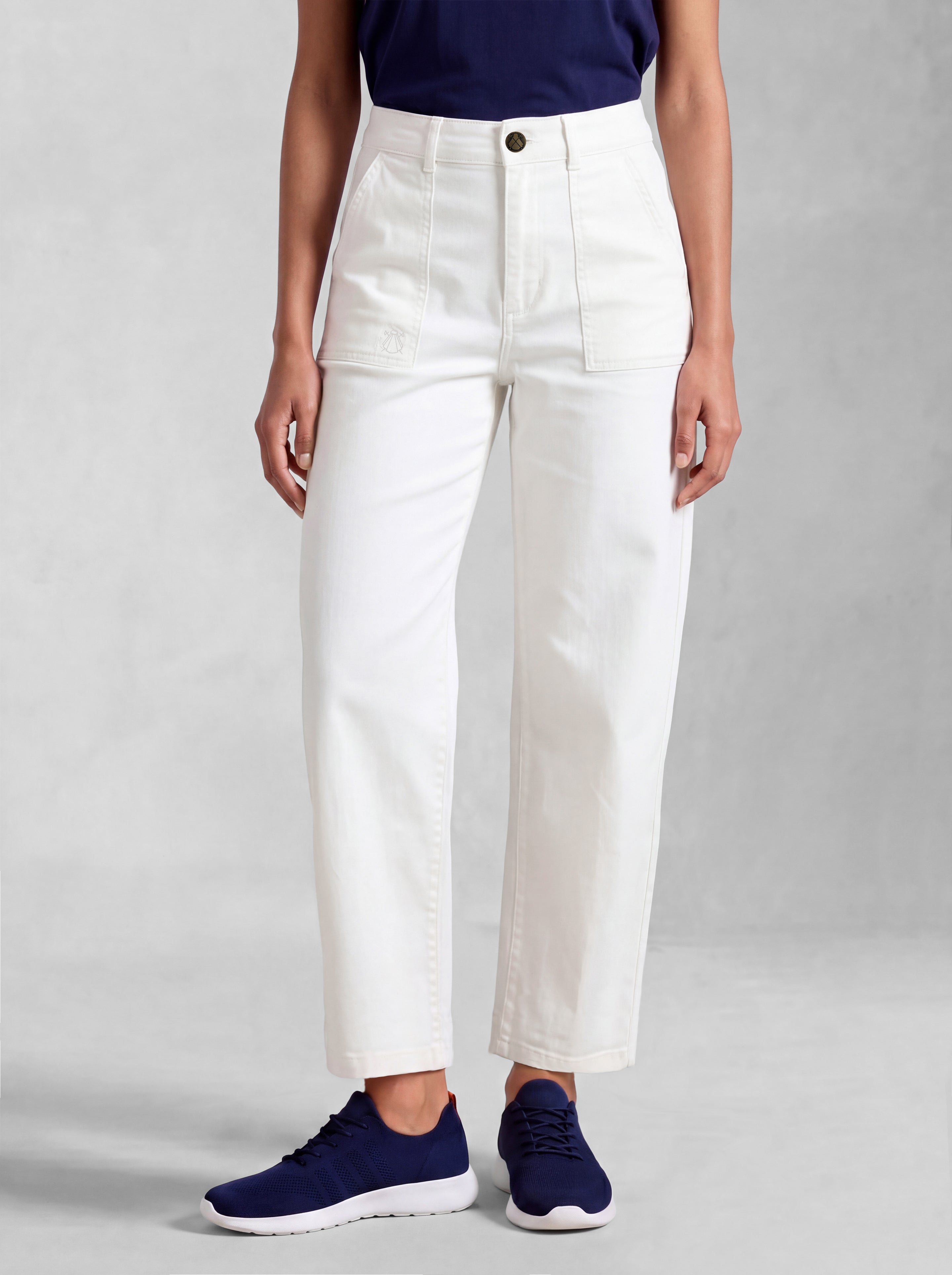 Pantalón Sarga Crudo Mujer