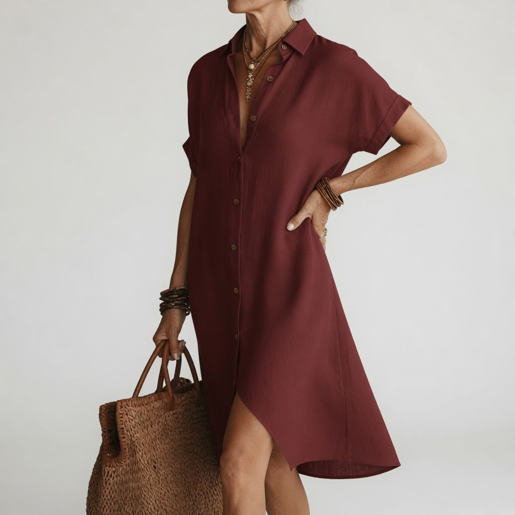 Vestido camisola midi transpirable elegancia parisina