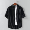 Camisa de lino de manga corta para hombre