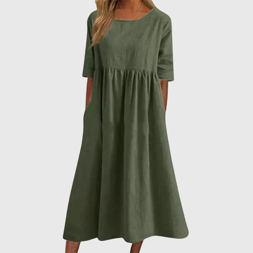 Vestido fluido de manga corta