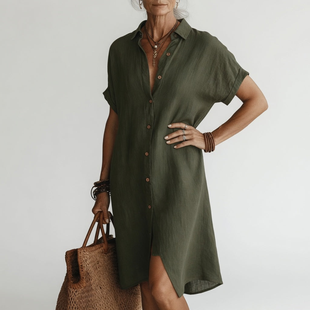 Vestido camisola midi transpirable elegancia parisina