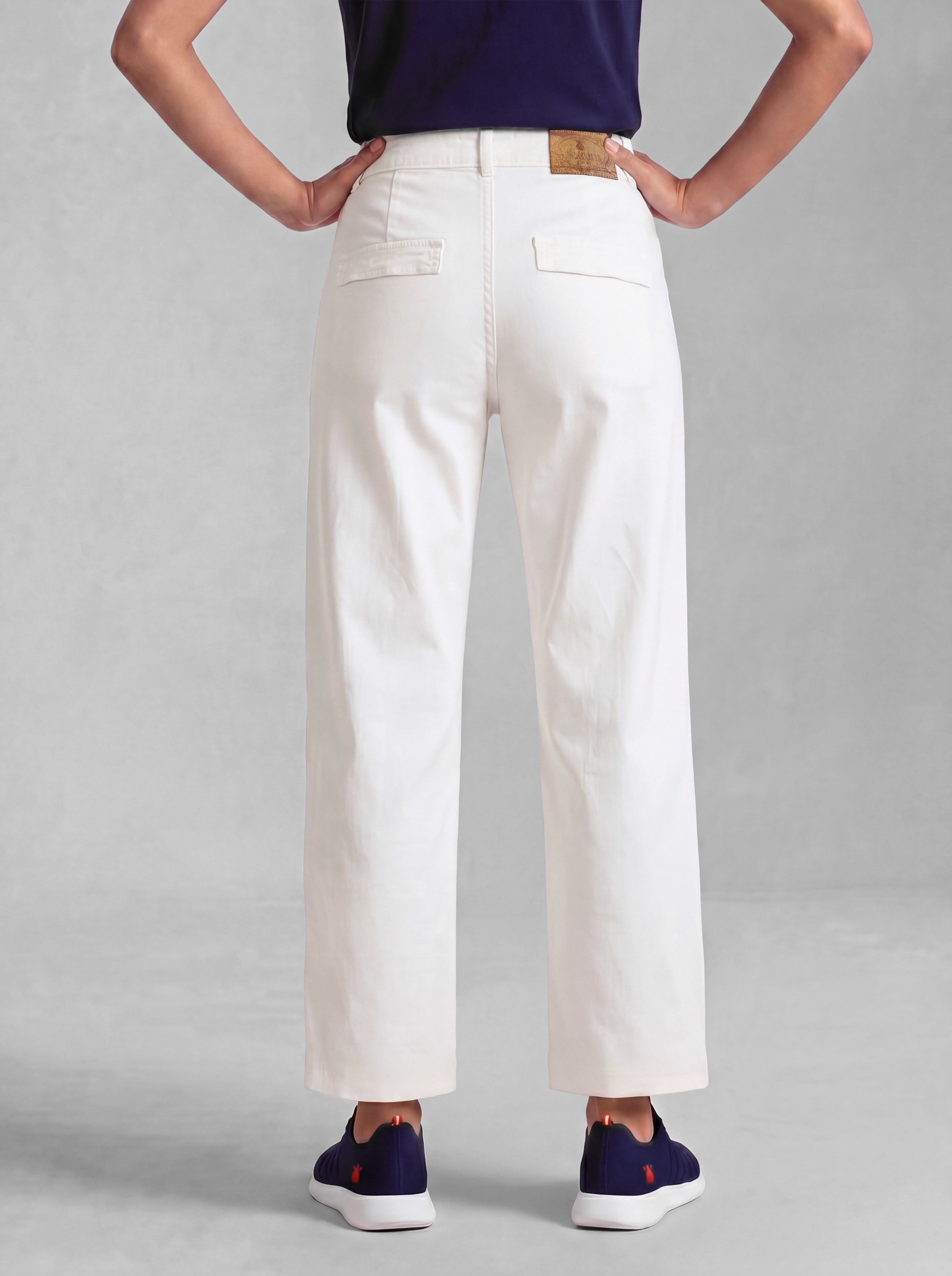 Pantalón Sarga Crudo Mujer