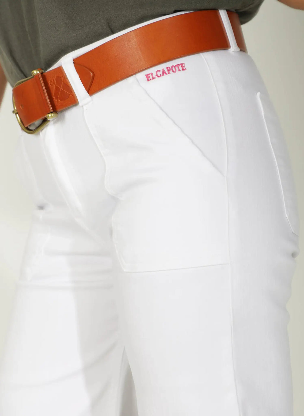 Pantalón Vaquero Bolsillos Delanteros Blanco Mujer