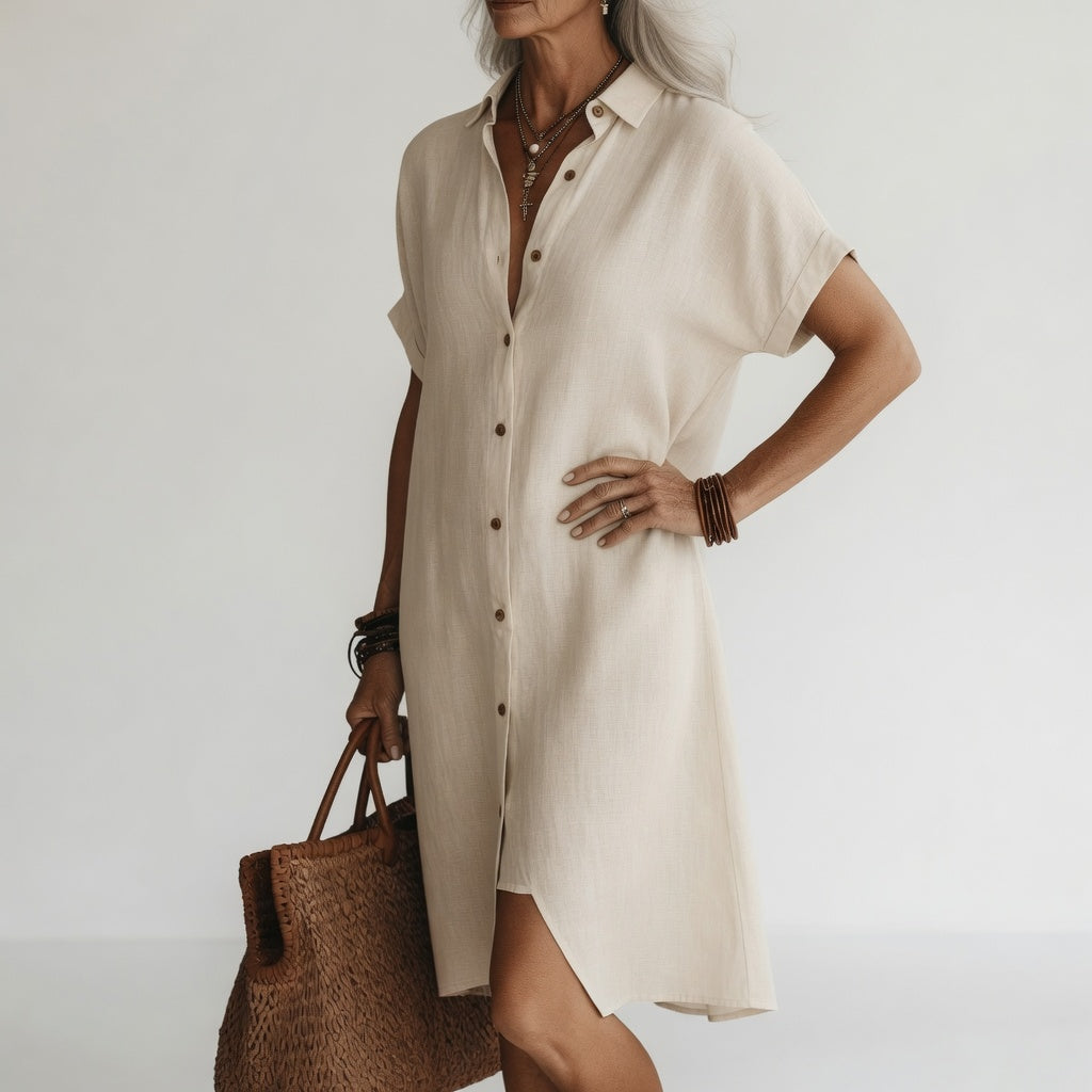 Vestido camisola midi transpirable elegancia parisina
