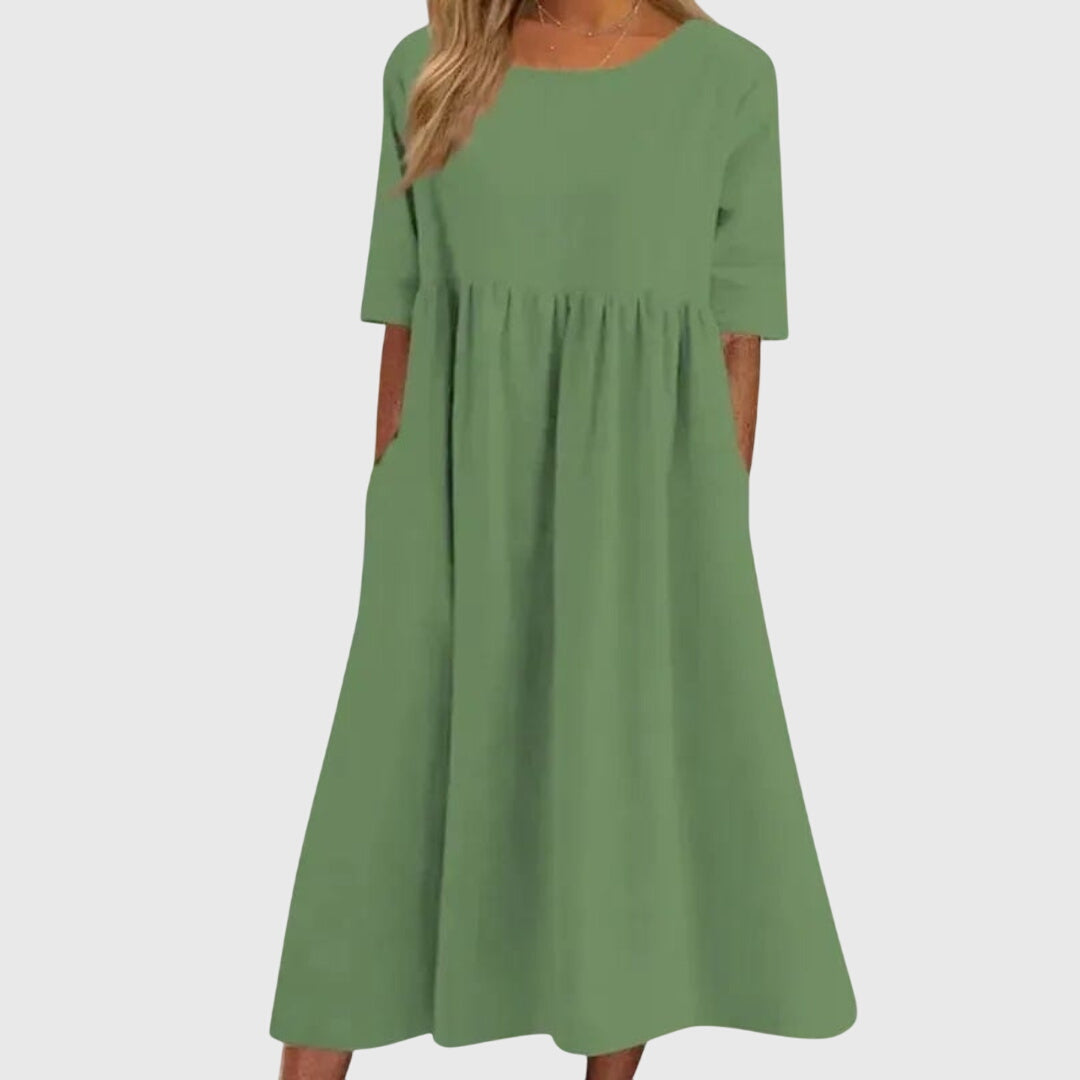 Vestido fluido de manga corta