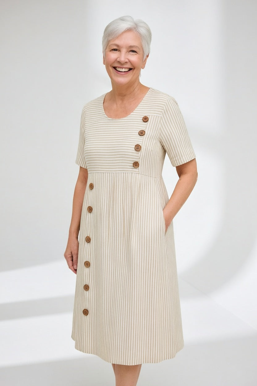 Vestido a rayas fluido con encanto estival