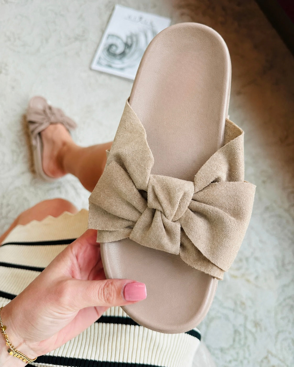 Sandalias Comfort Bow Khaki