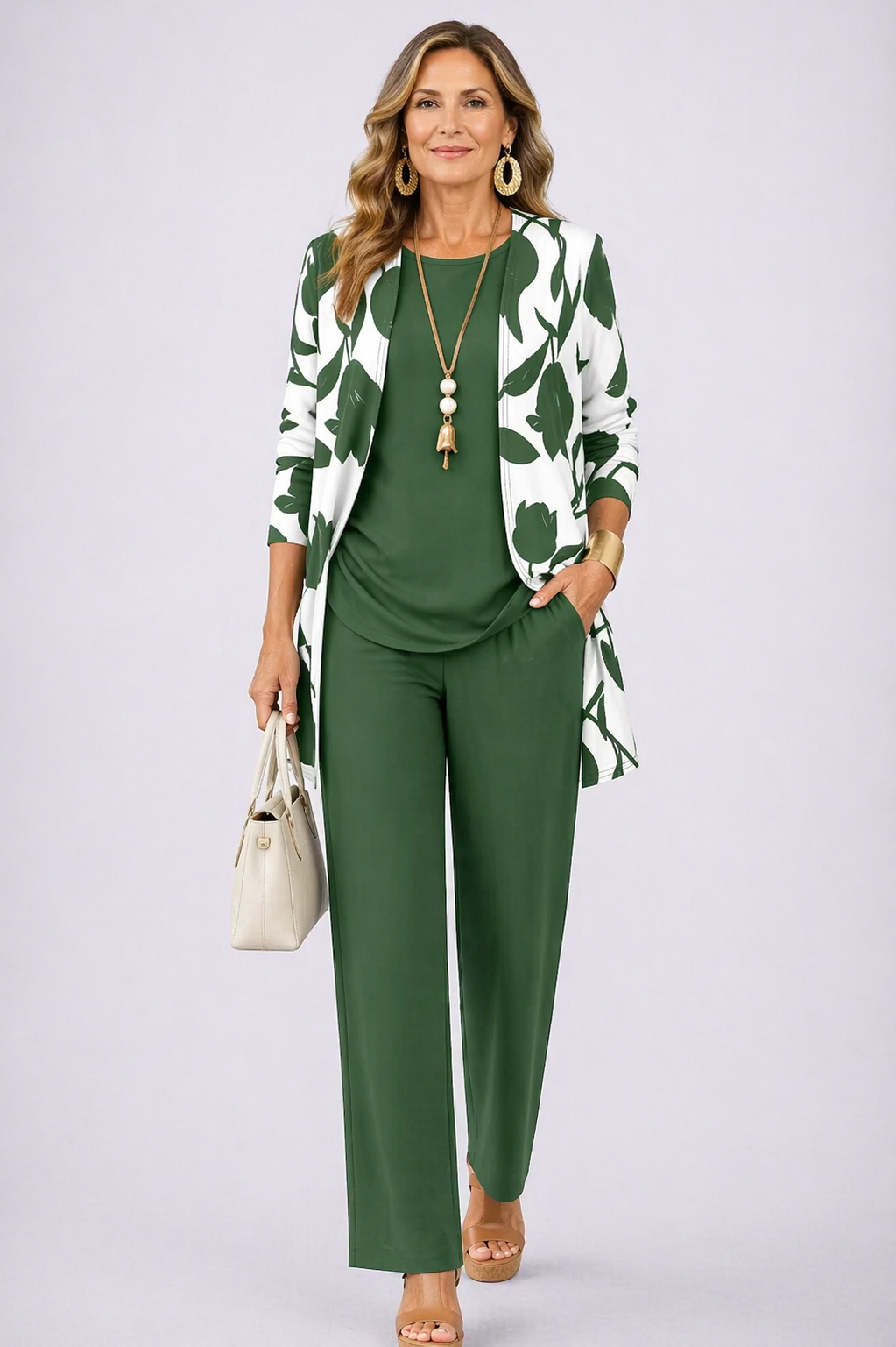 Conjunto 3 piezas verde hoja
