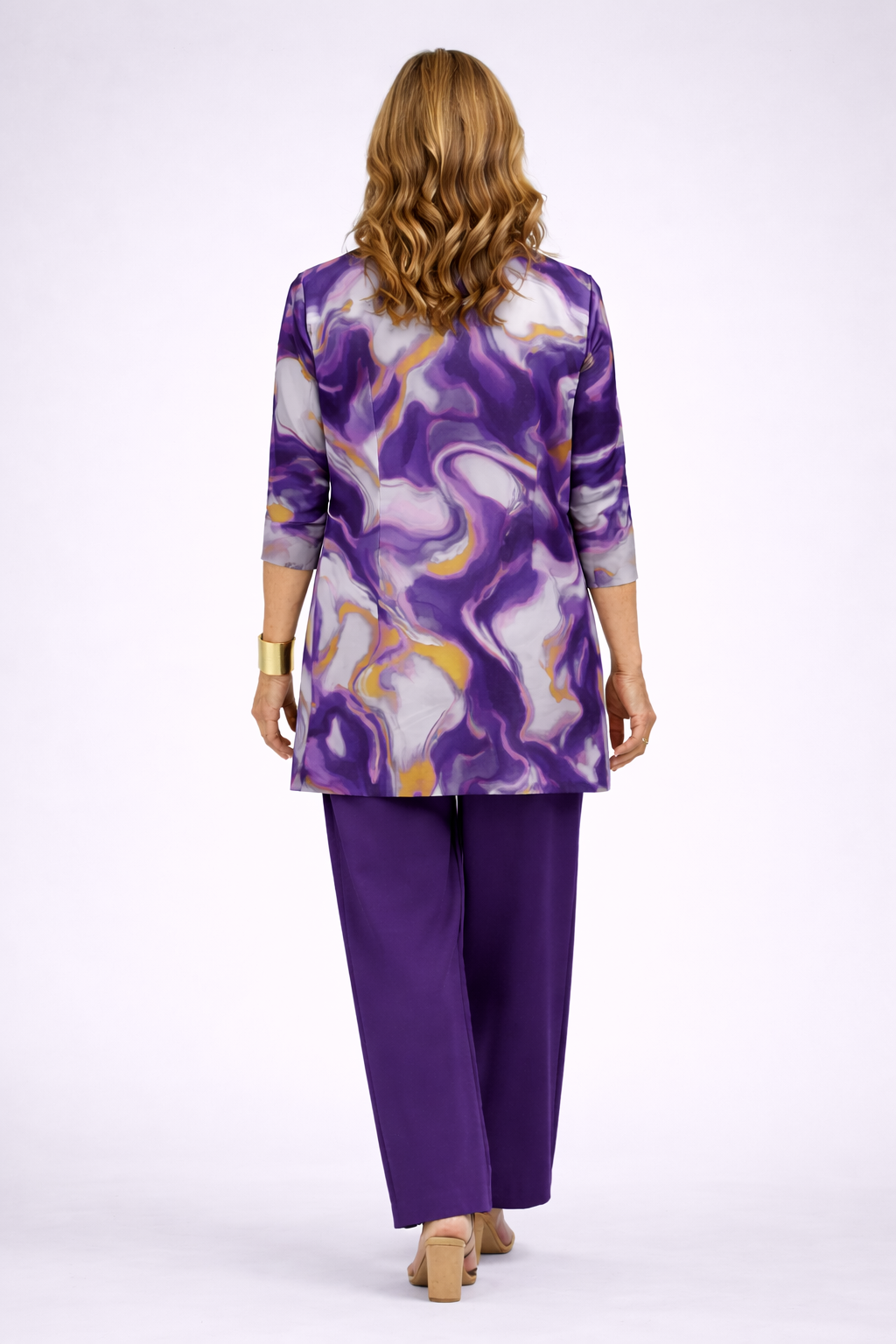 Conjunto 3 piezas lila pálido marmolado