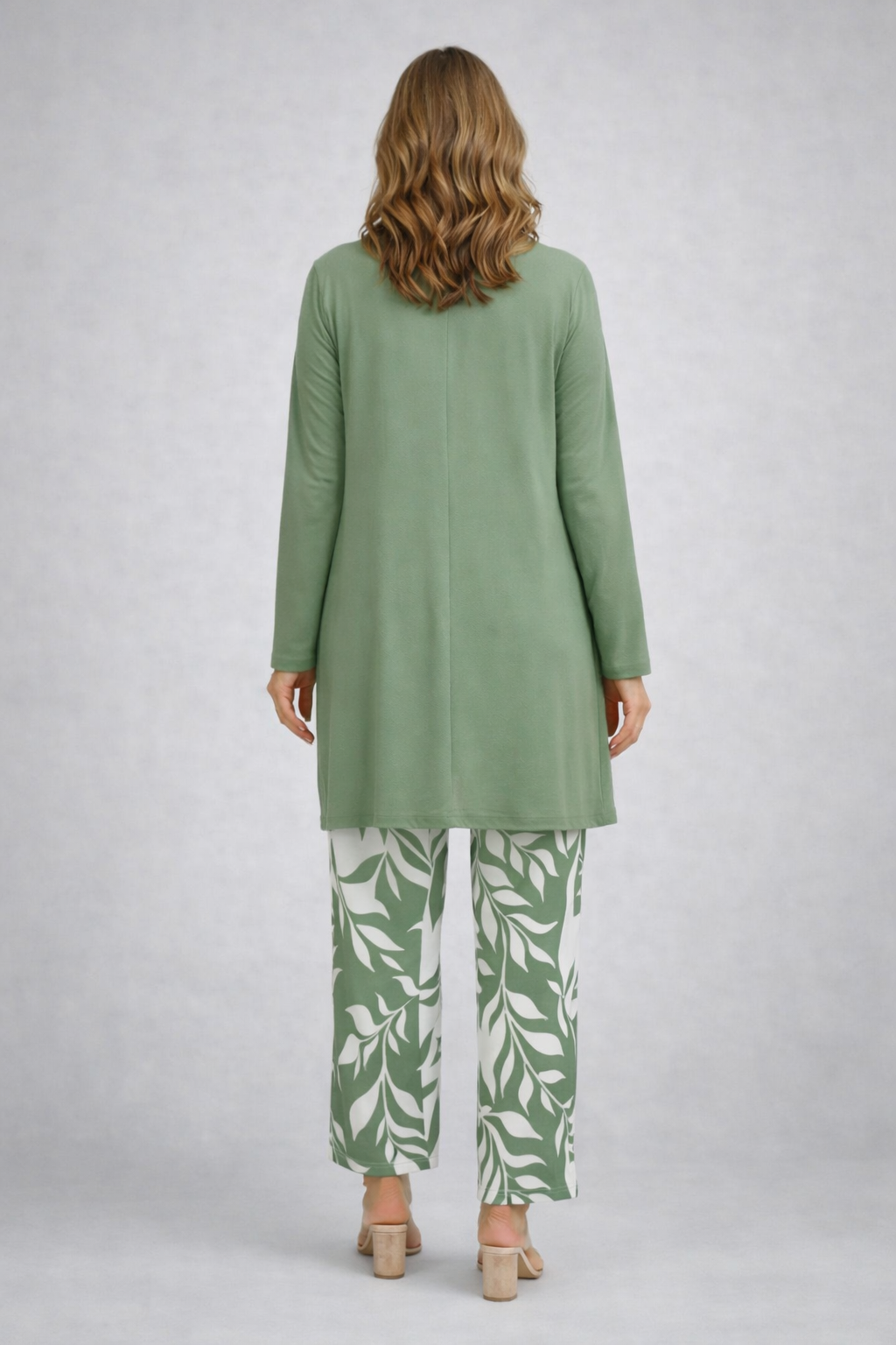 Conjunto 3 piezas verde botánico