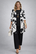 Conjunto 3 piezas negro floral