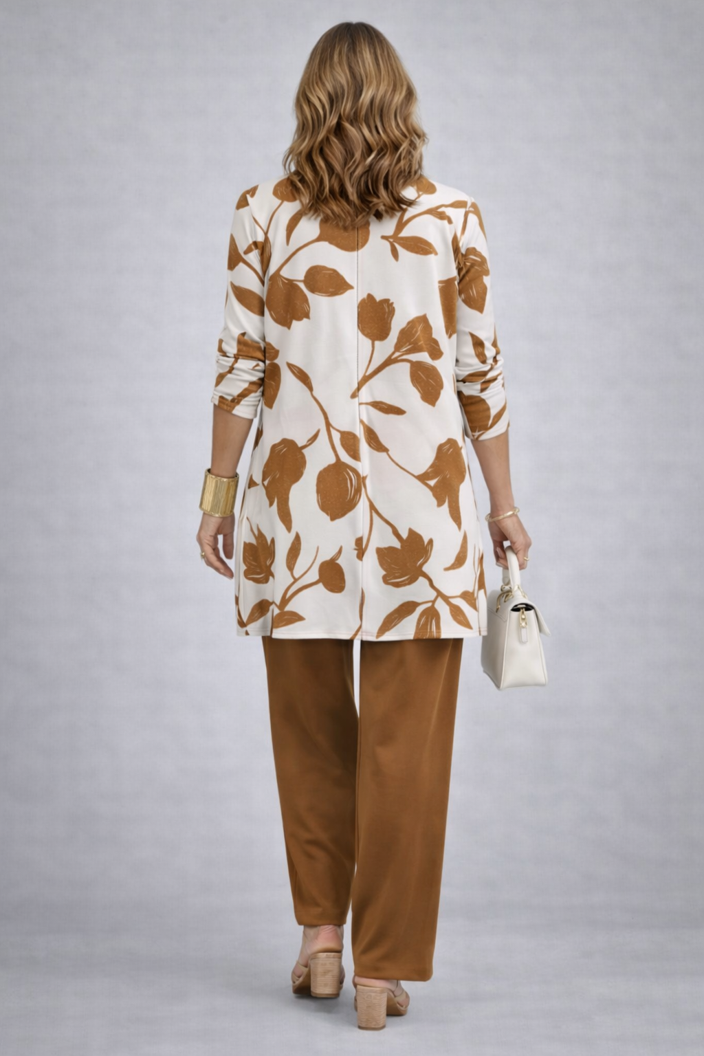 Conjunto 3 piezas camello floral