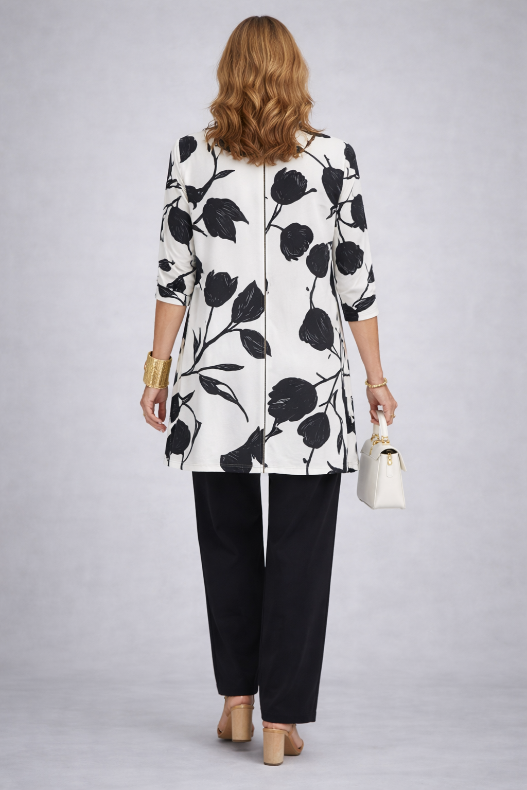Conjunto 3 piezas negro floral