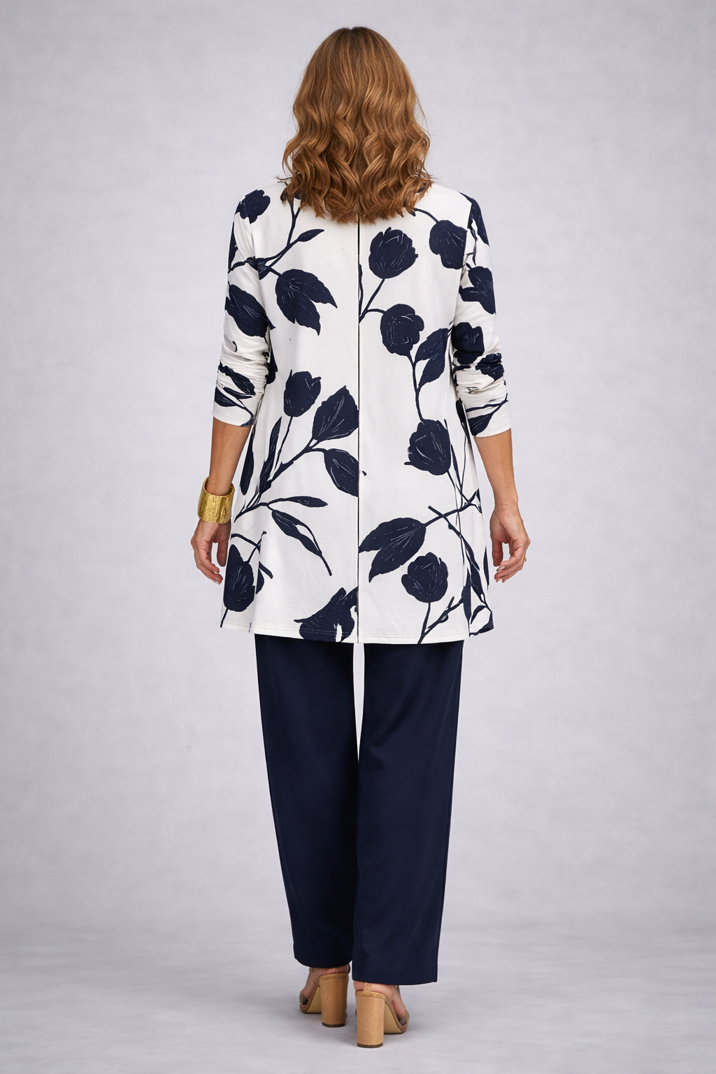 Conjunto 3 piezas azul marino floral