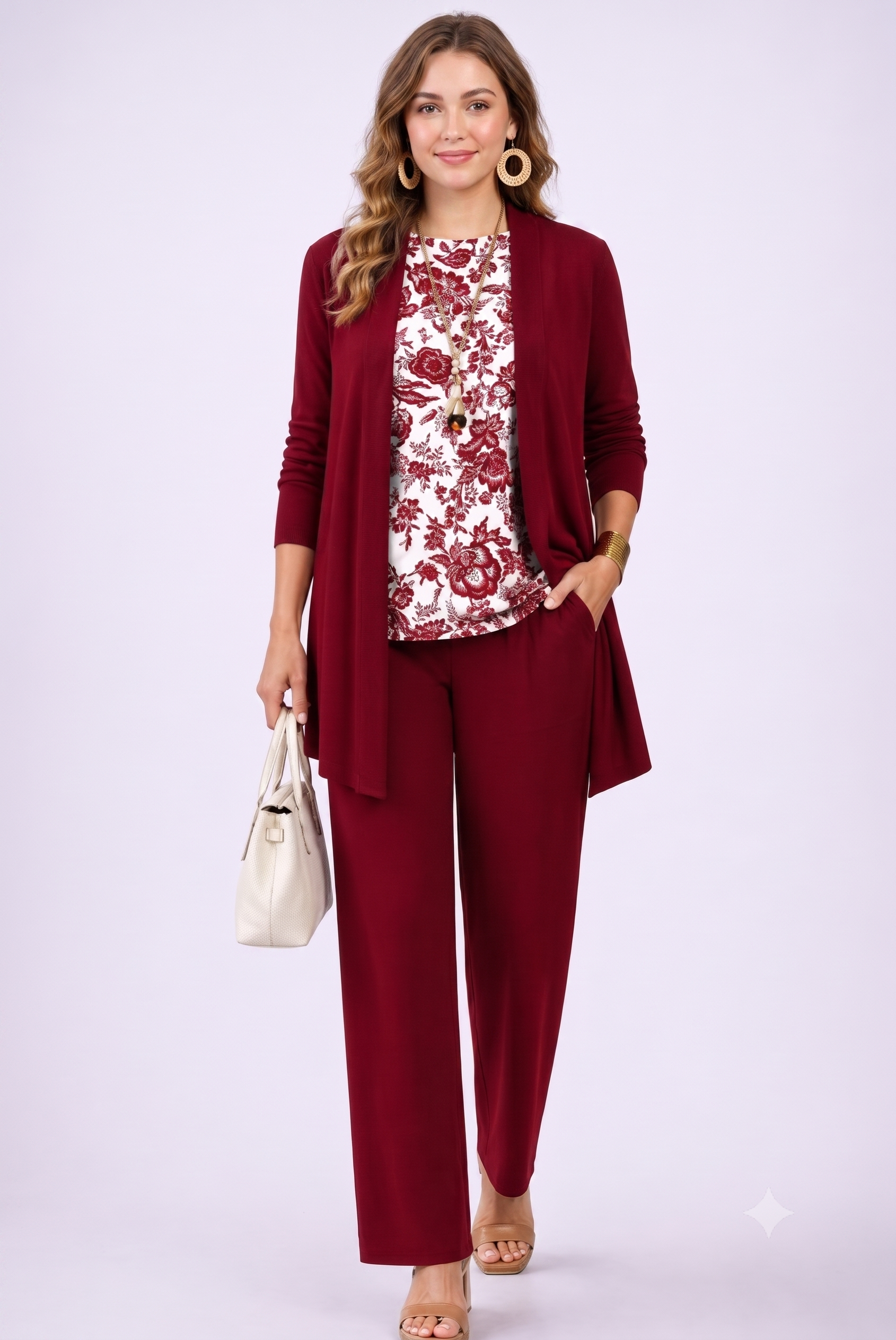 Conjunto 3 piezas rojo y blanco