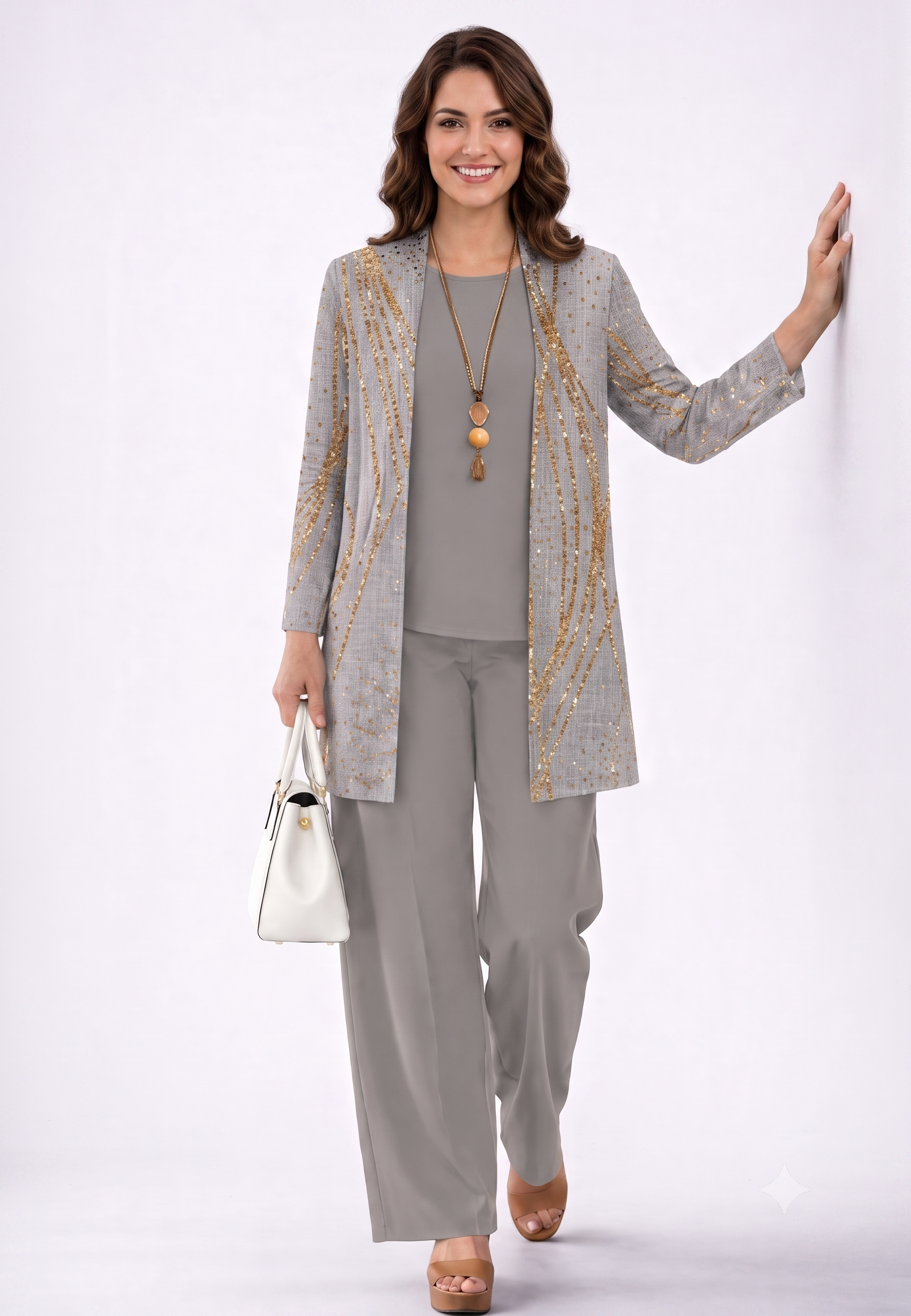Conjunto 3 piezas azul marmolado dorado