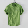 Elegante camisa de verano de algodón y lino