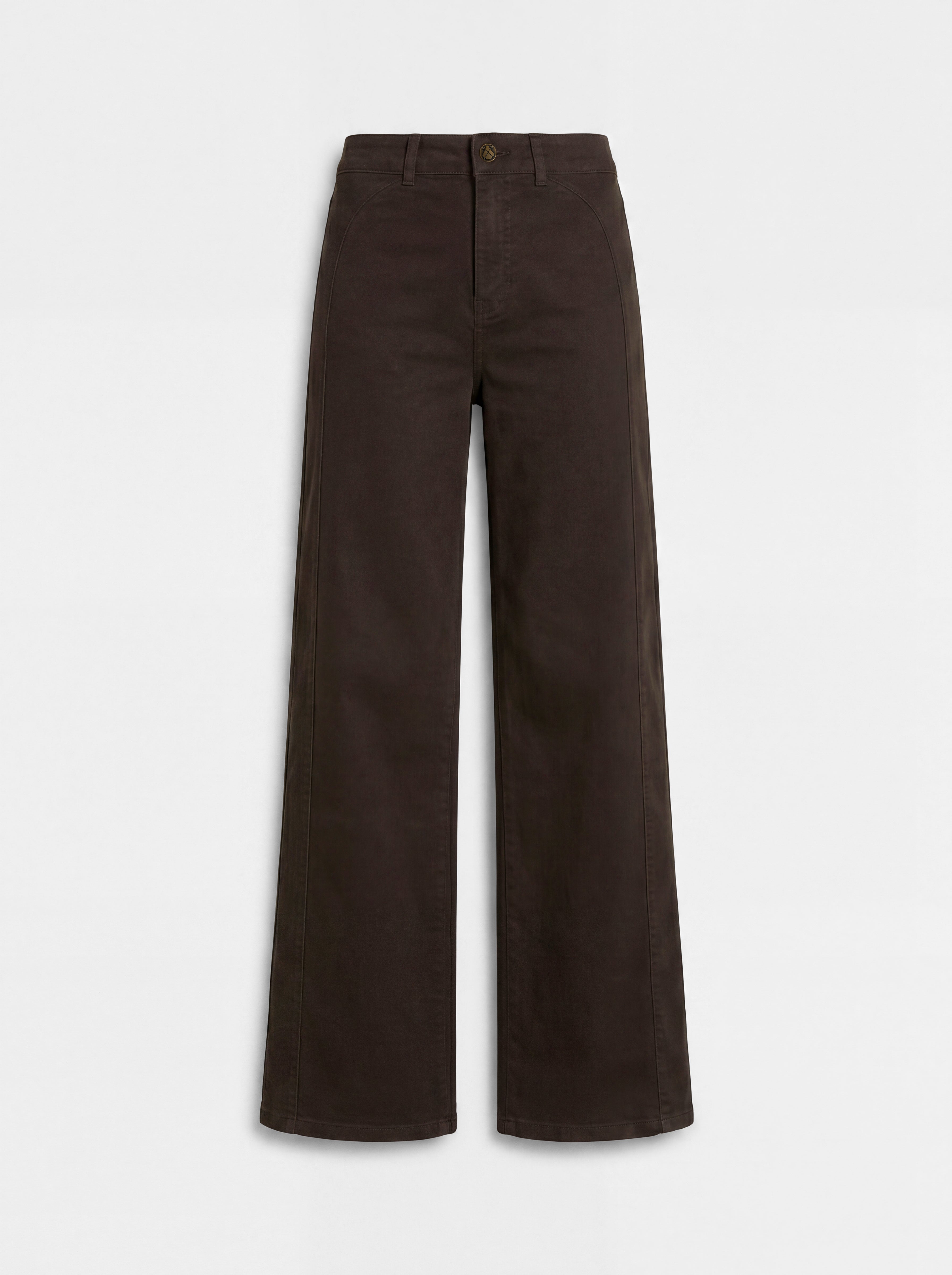 Pantalón Marrón Vaquero pierna Ancha Mujer