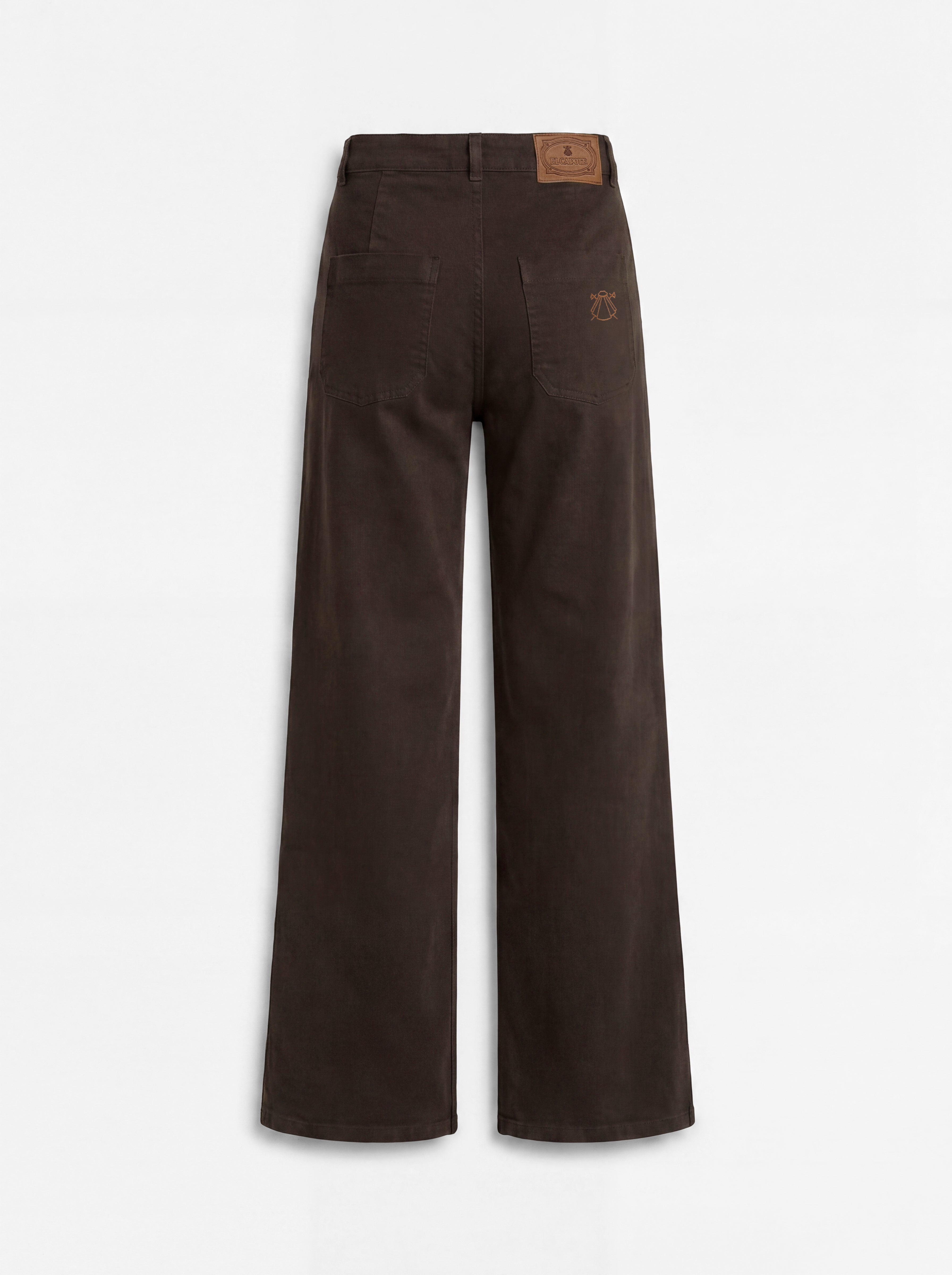 Pantalón Marrón Vaquero pierna Ancha Mujer