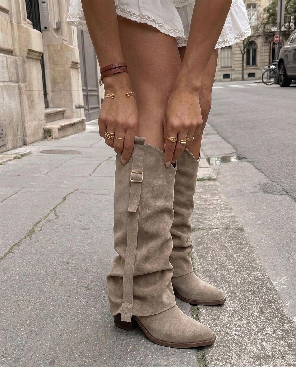 Pauline Khaki Boots