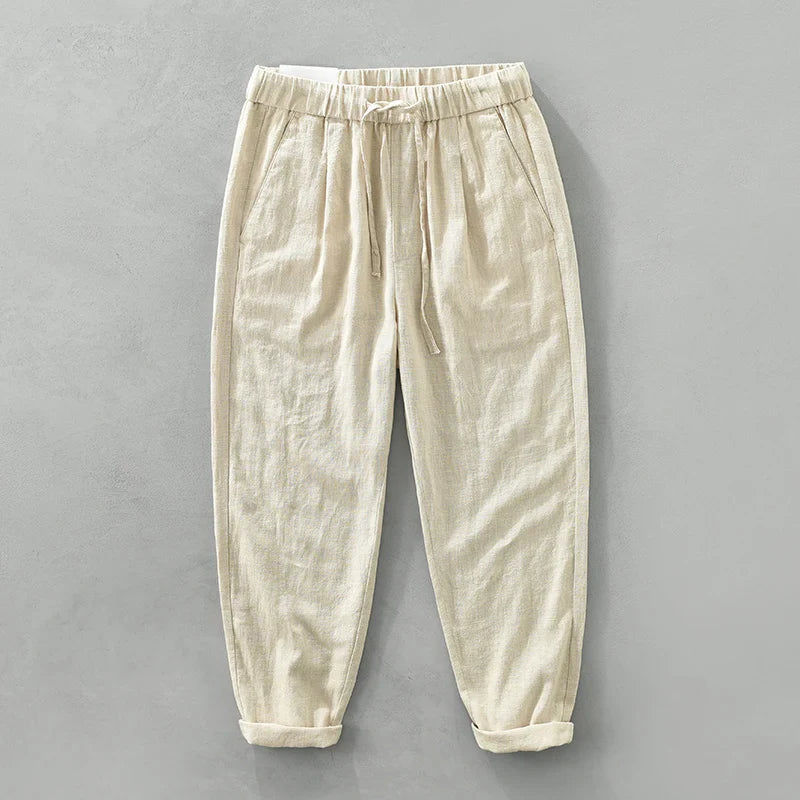 pantalones de lino casual