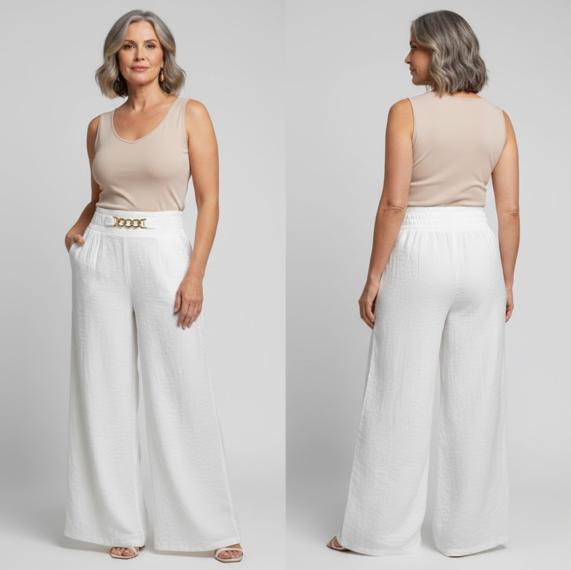 Pantalón ancho talle alto escultor