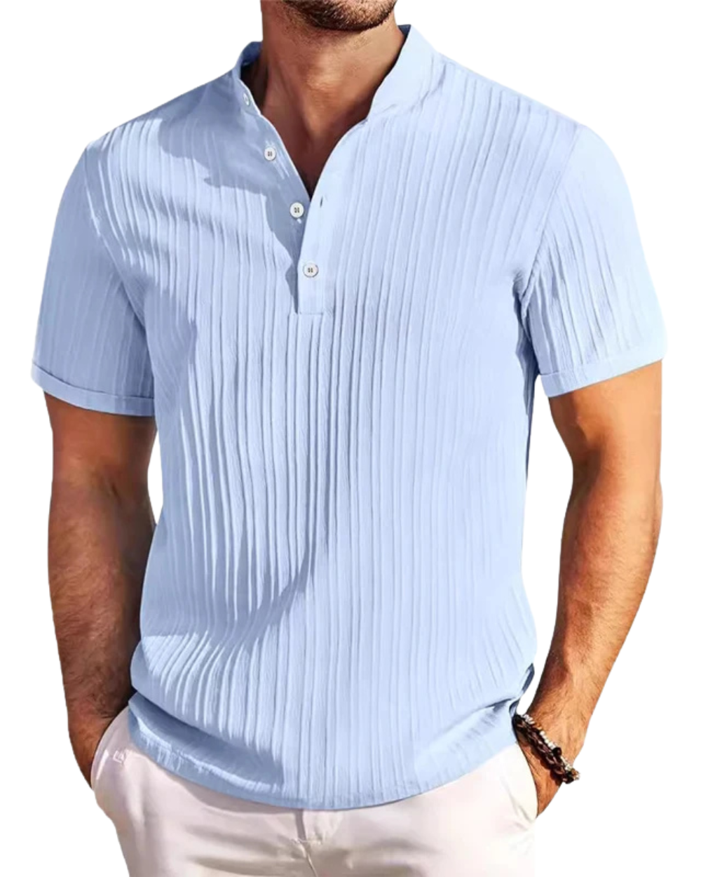Camisa elegante de manga corta para hombre