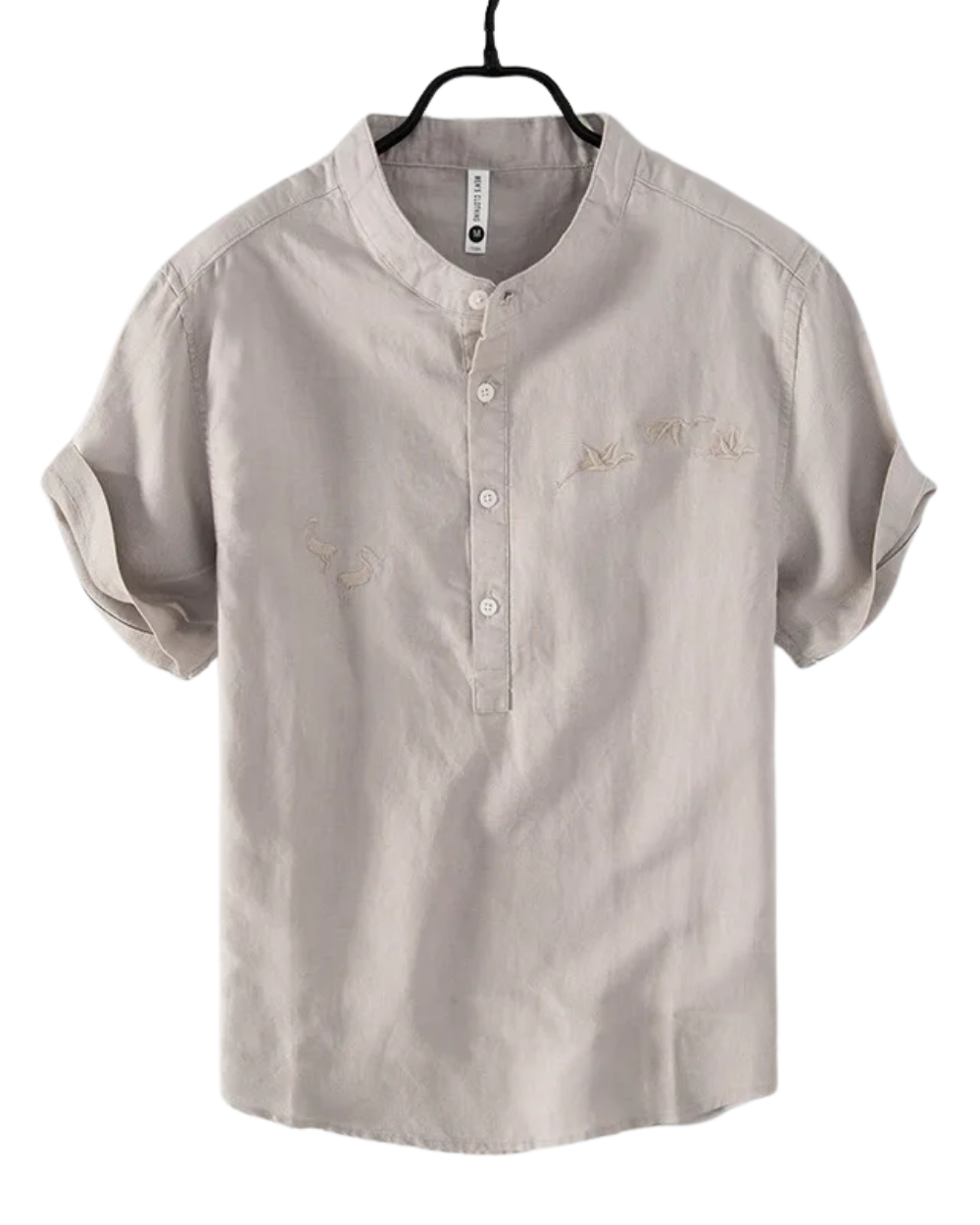 Elegante camisa de verano de algodón y lino
