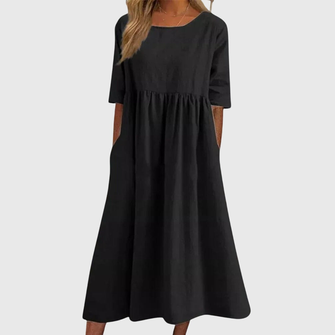 Vestido fluido de manga corta