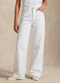 Pantalón Blanco Vaquero pierna Ancha Mujer