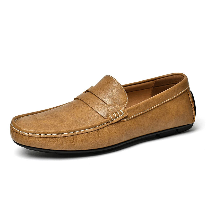 Mocasines Náuticos de Piel para Hombre – Estilo Chic sin Cordones