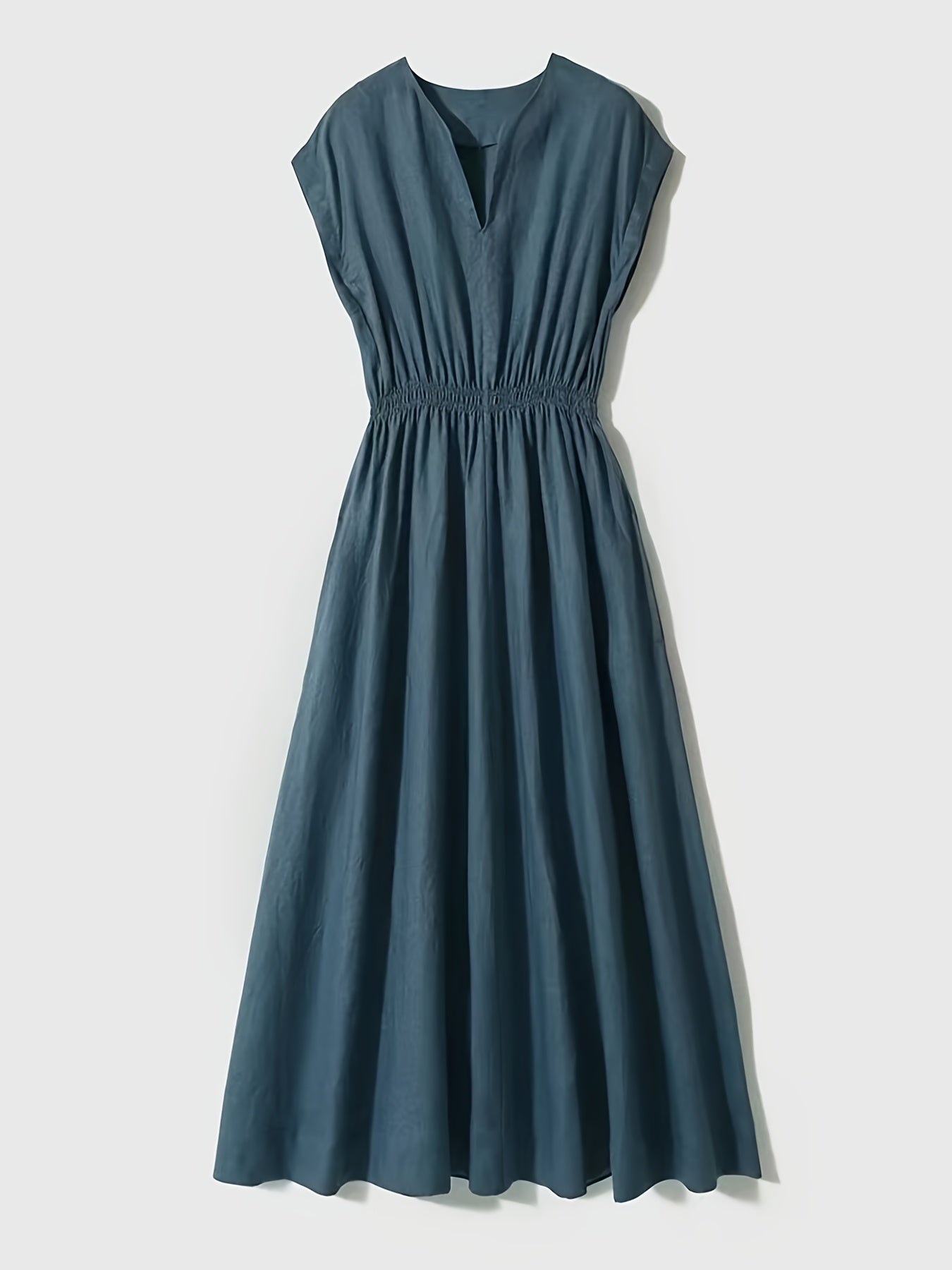 Vestido midi en lino mezclado fluido y elegante