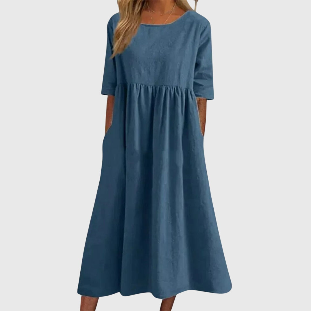 Vestido fluido de manga corta