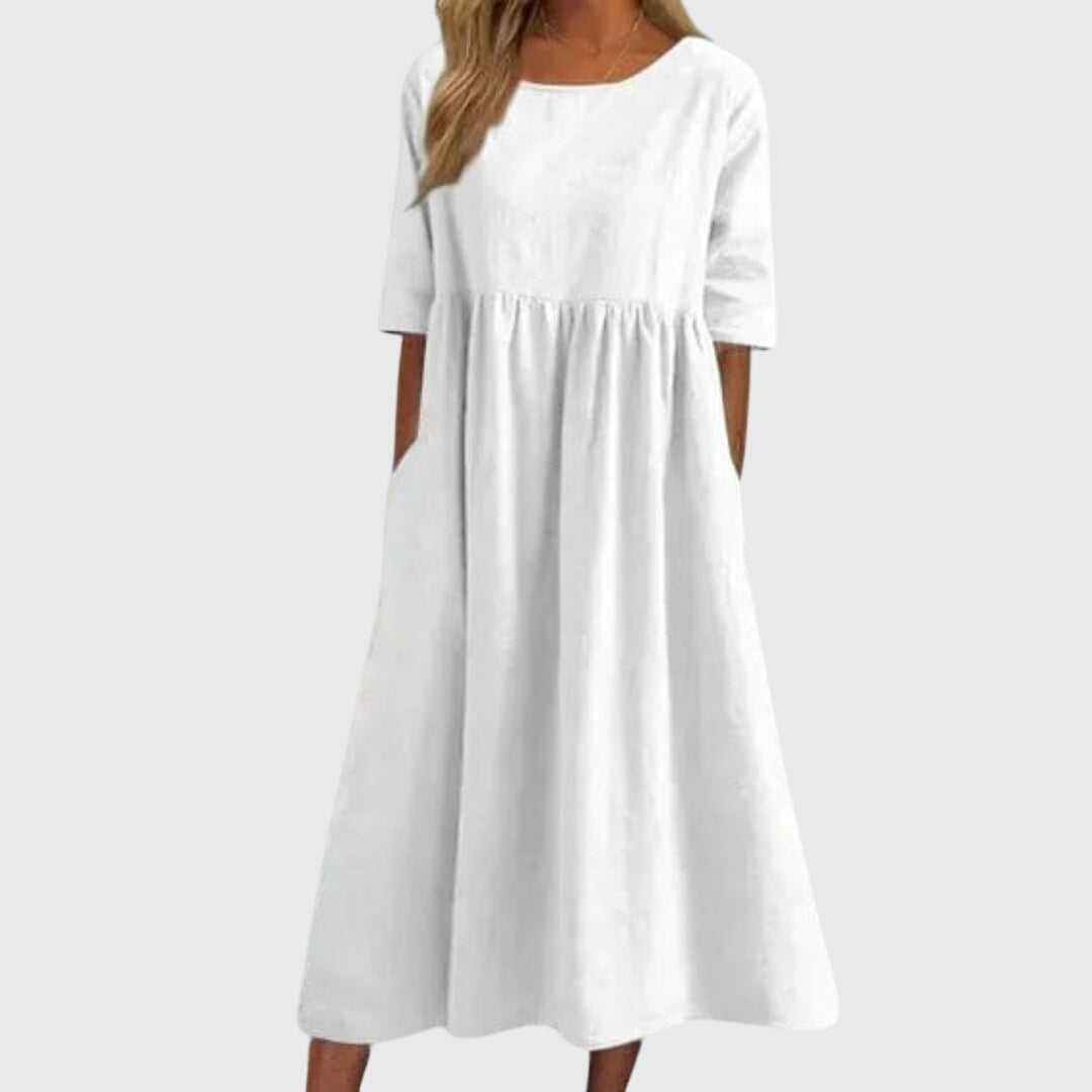 Vestido fluido de manga corta