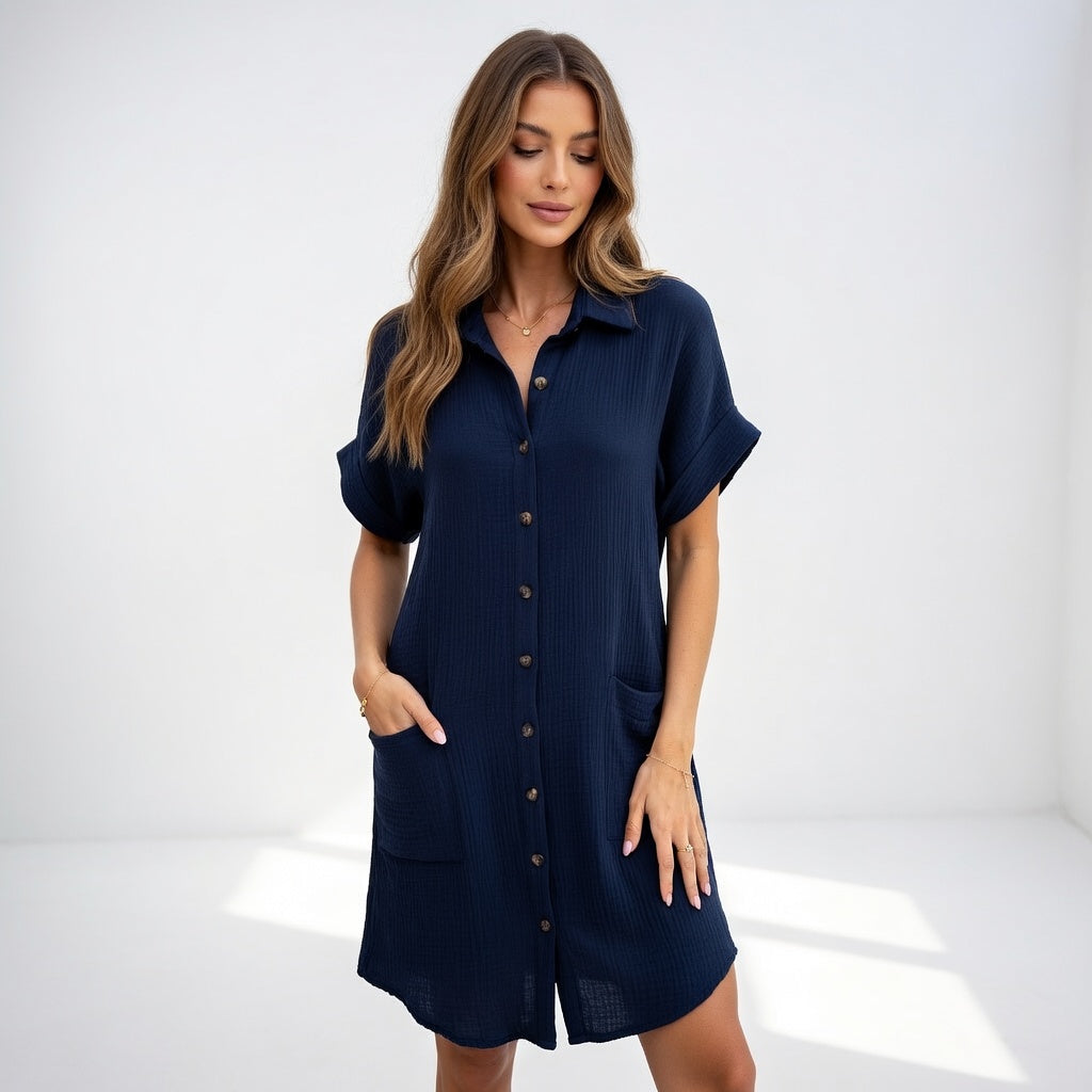 Vestido camisero elegante y fácil de llevar