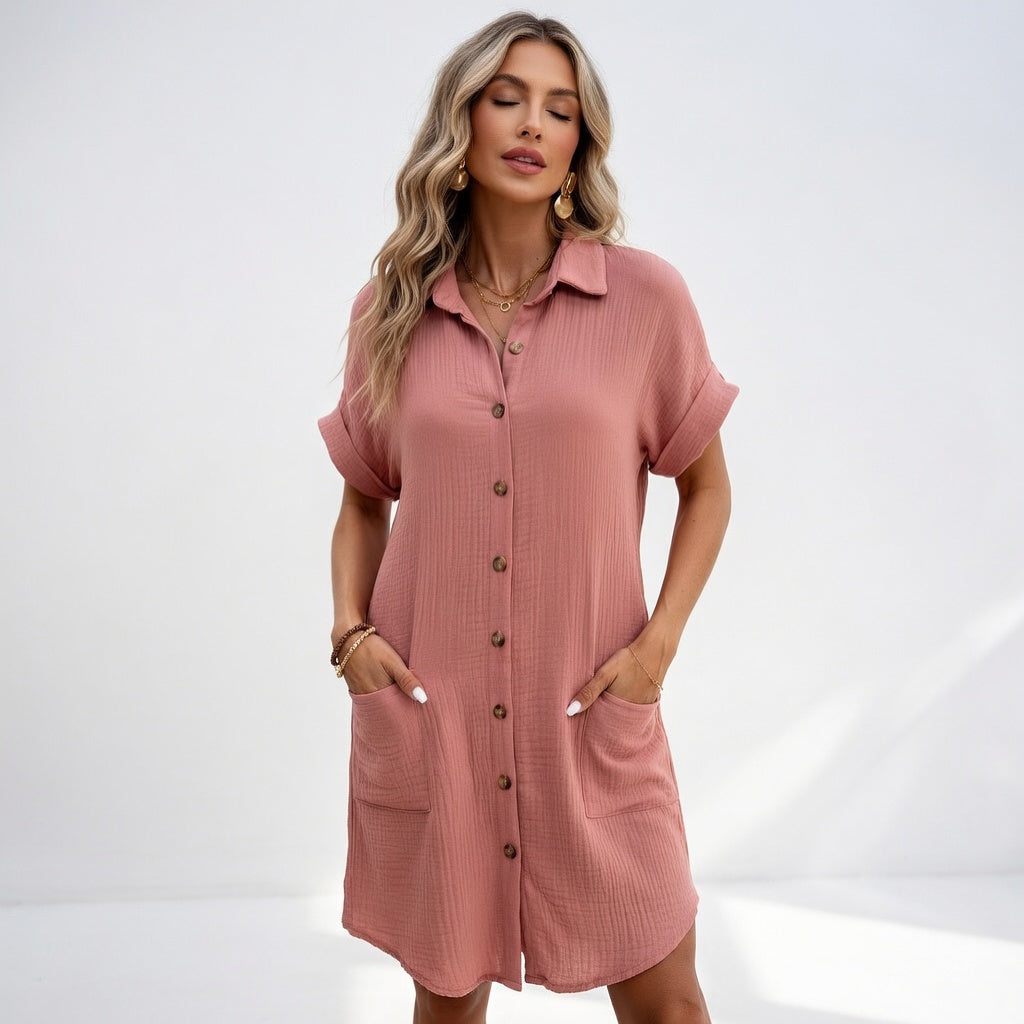 Vestido camisero elegante y fácil de llevar