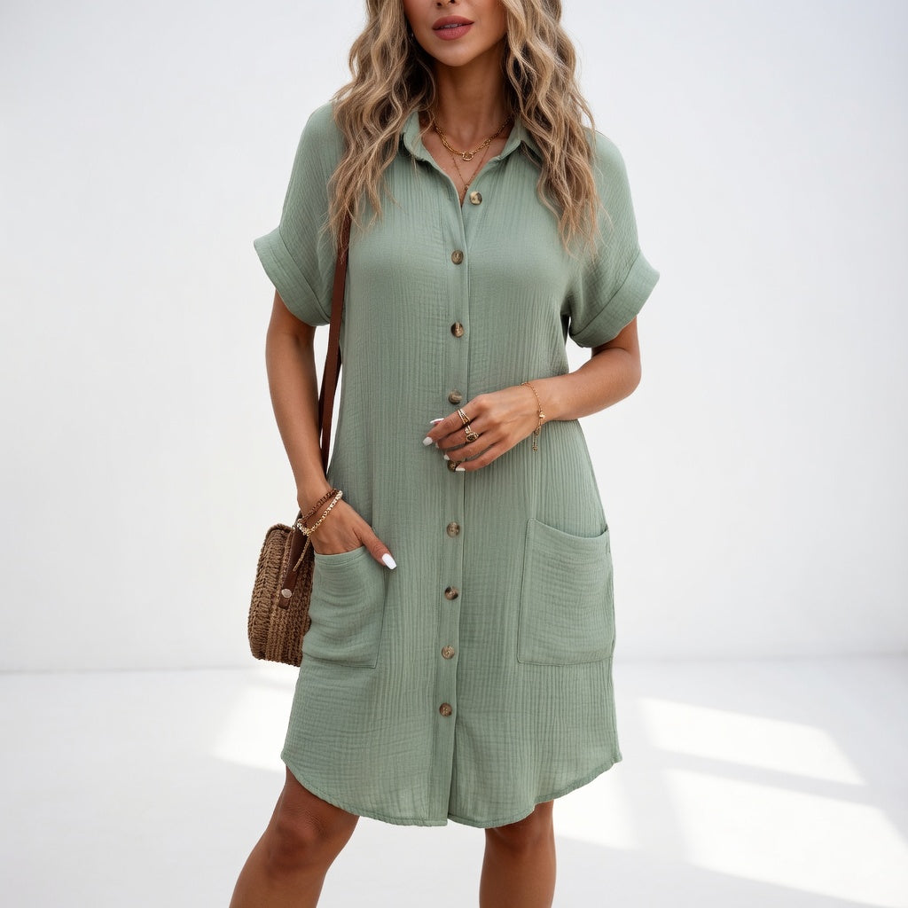 Vestido camisero elegante y fácil de llevar