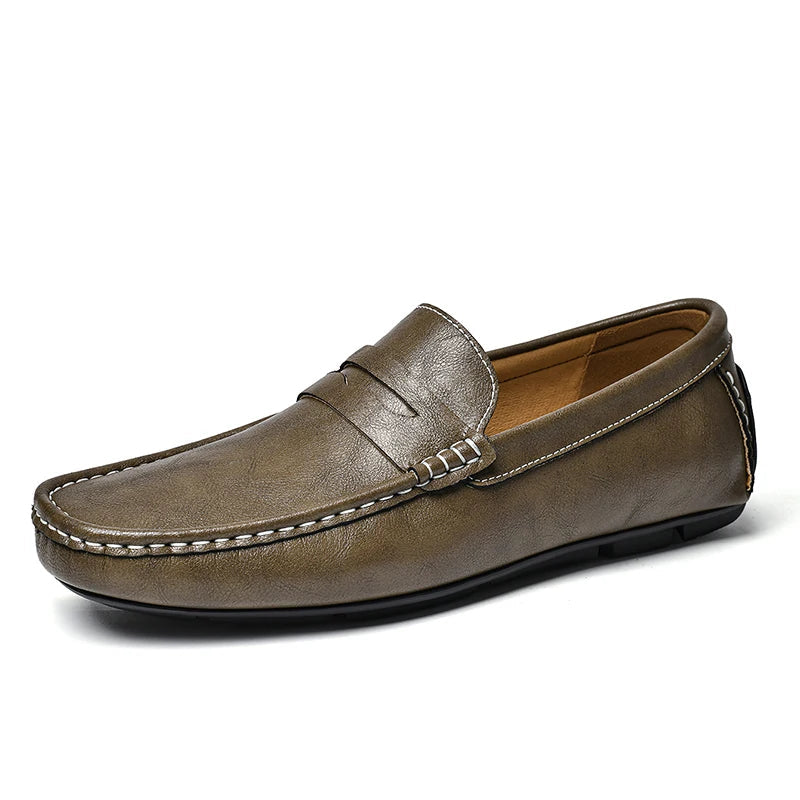 Mocasines Náuticos de Piel para Hombre – Estilo Chic sin Cordones